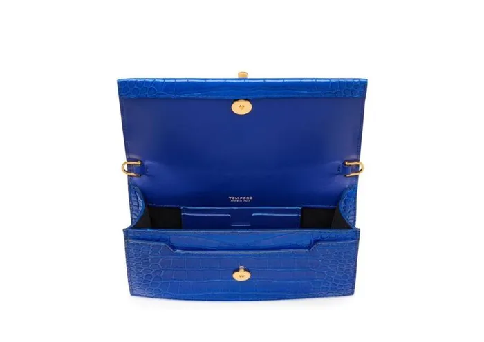 Women Clutches Tom Ford Stamped Croc Leather Jennifer Mini Bag On Chain
