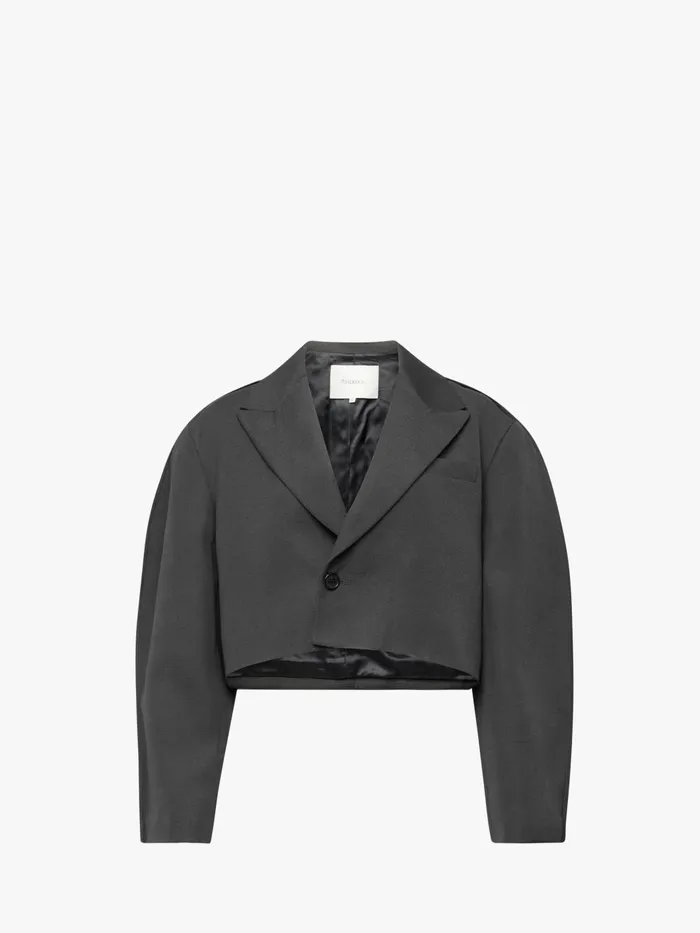 Women Coats and Jackets JW Anderson CROPPED ROUNDED TAILORED JACKET Charcoal