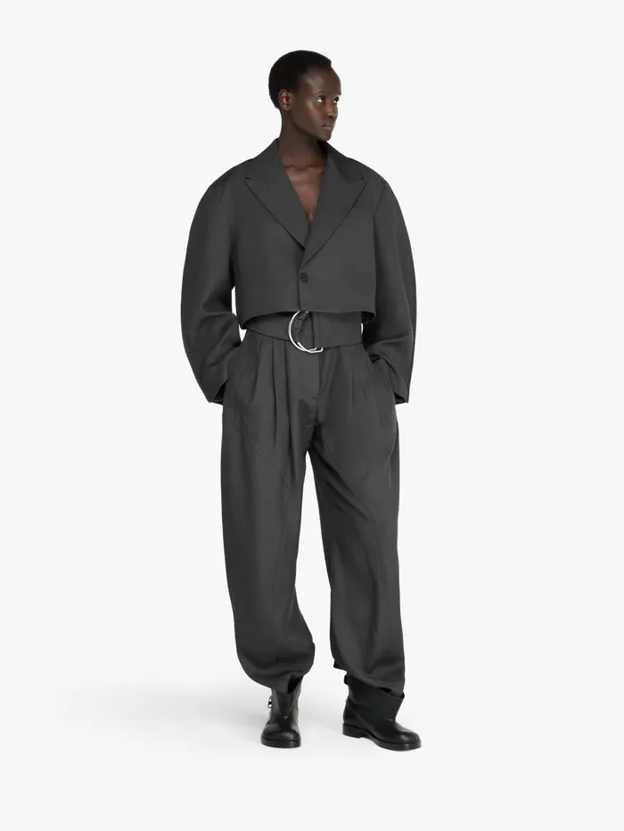 Women Coats and Jackets JW Anderson CROPPED ROUNDED TAILORED JACKET Charcoal Women Coats and Jackets JW Anderson CROPPED ROUNDED TAILORED JACKET Charcoal