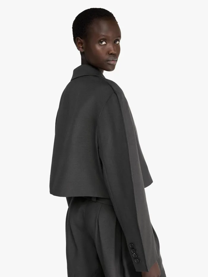 Women Coats and Jackets JW Anderson CROPPED ROUNDED TAILORED JACKET Charcoal Women Coats and Jackets JW Anderson CROPPED ROUNDED TAILORED JACKET Charcoal