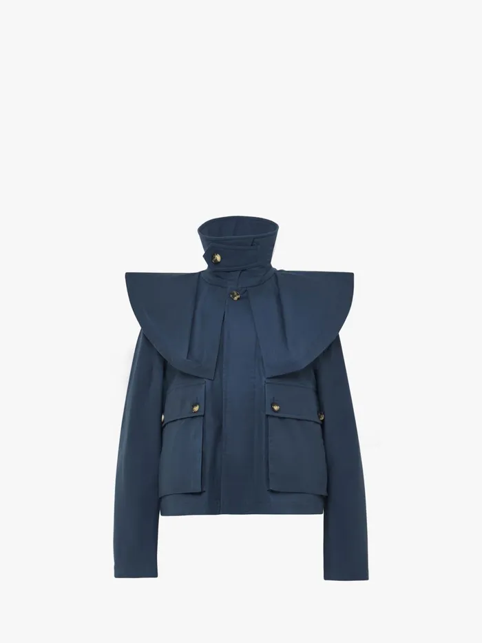 Women Coats and Jackets JW Anderson OVERSIZED COLLAR TRENCH JACKET Light Indigo Women Coats and Jackets JW Anderson OVERSIZED COLLAR TRENCH JACKET Light Indigo