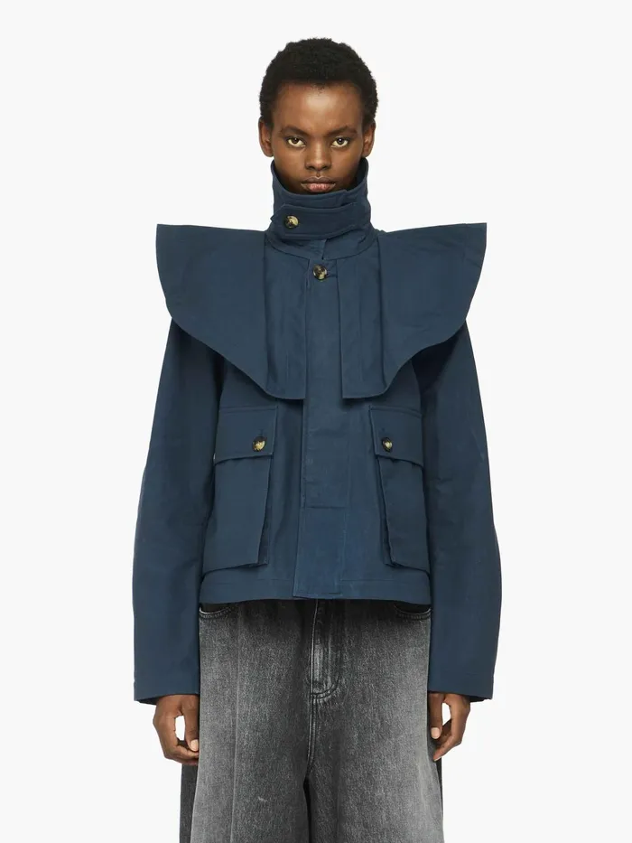 Women Coats and Jackets JW Anderson OVERSIZED COLLAR TRENCH JACKET Light Indigo Women Coats and Jackets JW Anderson OVERSIZED COLLAR TRENCH JACKET Light Indigo