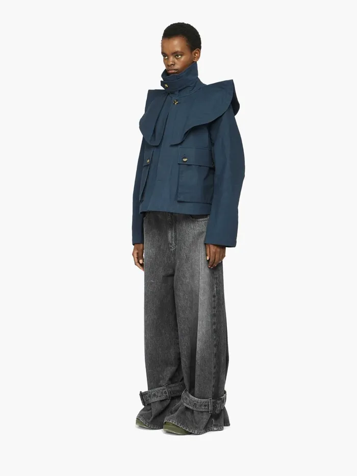 Women Coats and Jackets JW Anderson OVERSIZED COLLAR TRENCH JACKET Light Indigo Women Coats and Jackets JW Anderson OVERSIZED COLLAR TRENCH JACKET Light Indigo