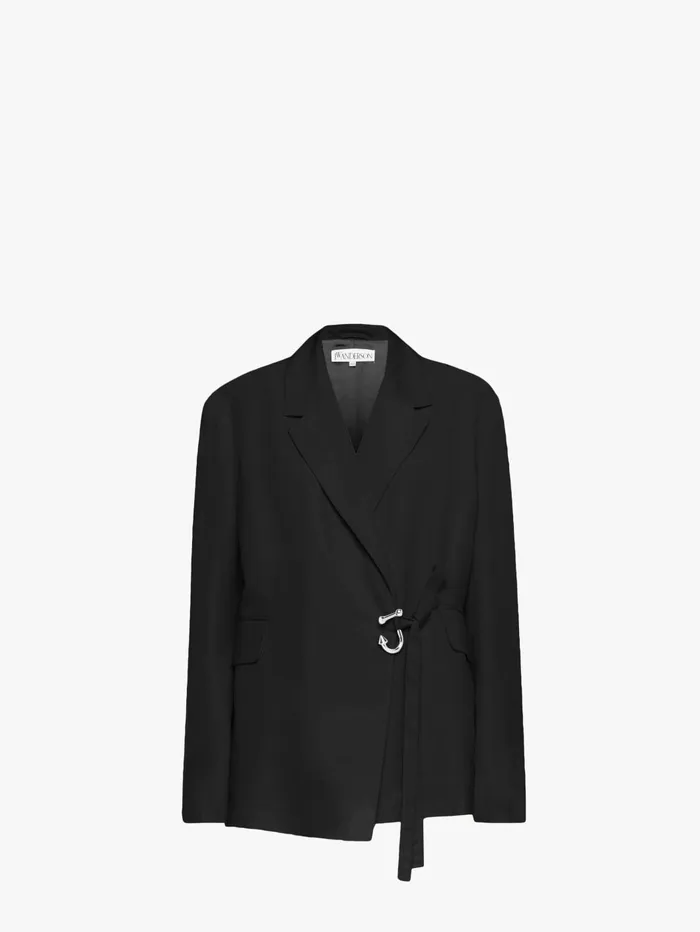 Women Coats and Jackets JW Anderson TAILORED WRAP BLAZER Black