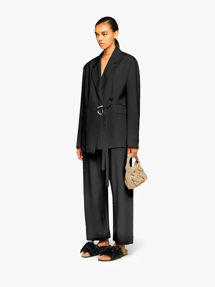 Women Coats and Jackets JW Anderson TAILORED WRAP BLAZER Black