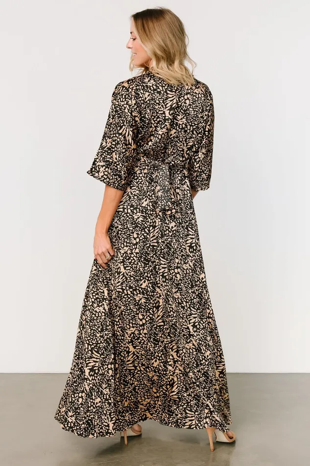 Women Cover Ups Baltic Born Morlana Maxi Dress Black Tan Print