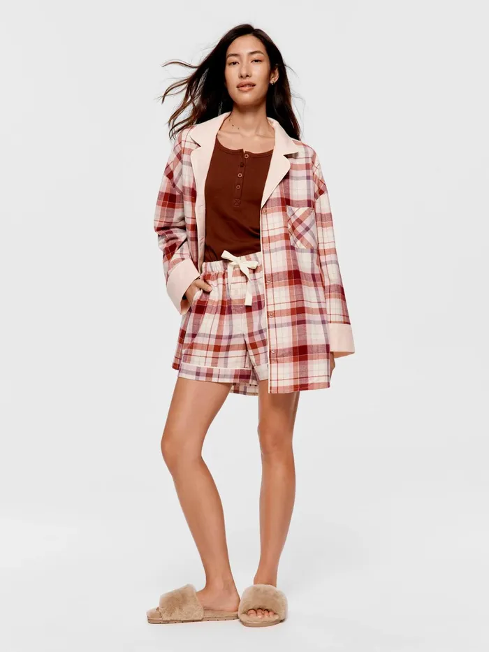 Women Cream Check Long Short Multi Peter Alexander Shorts