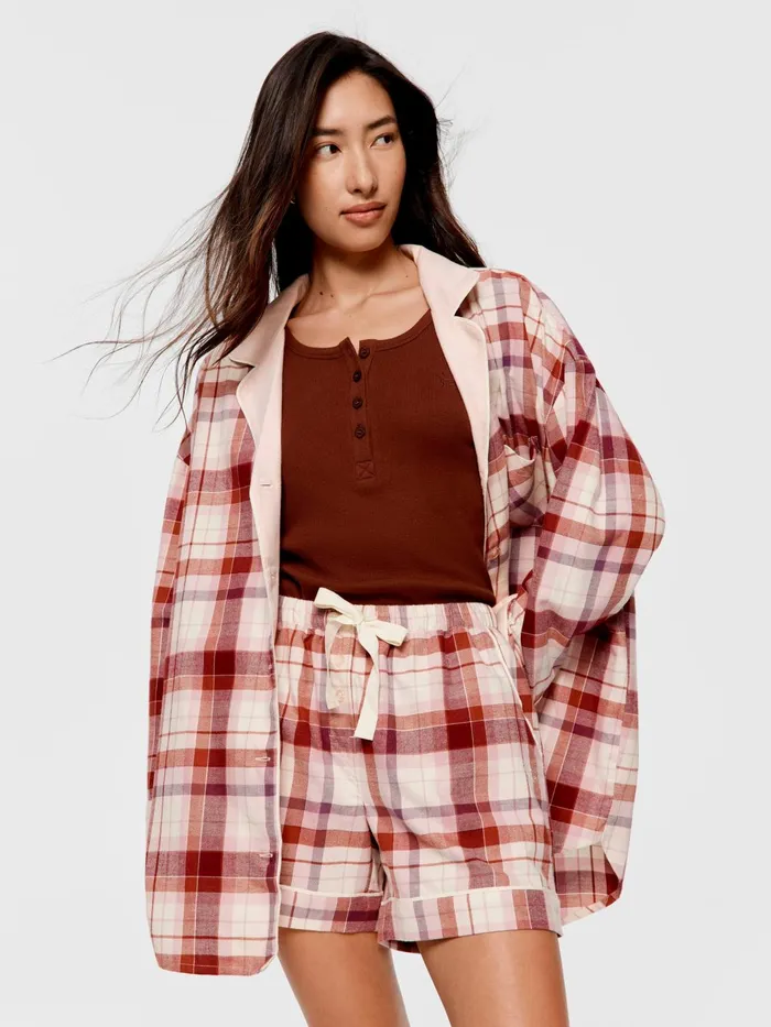 Women Cream Check Long Short Multi Peter Alexander Shorts