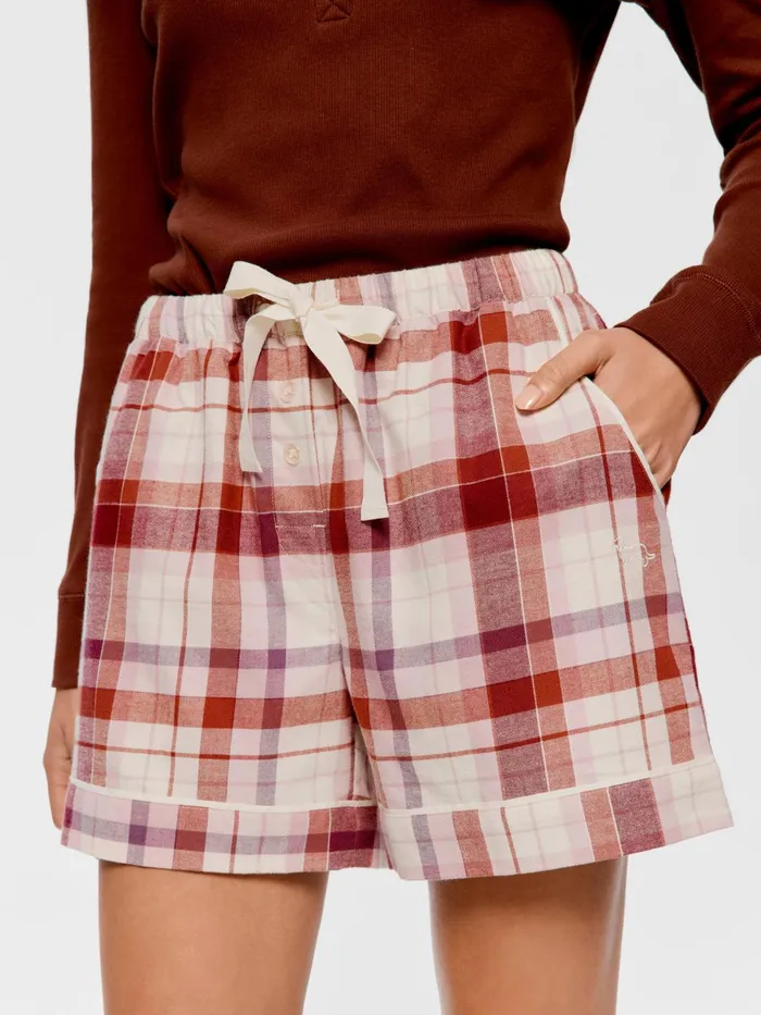 Women Cream Check Long Short Multi Peter Alexander Shorts