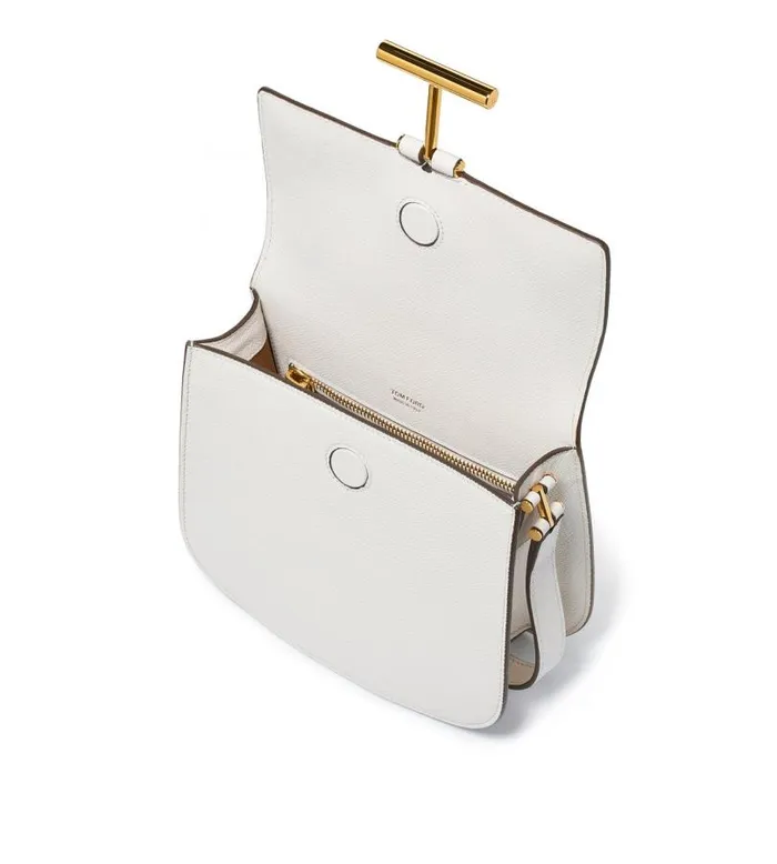 Women Cross Body Bags Tom Ford Grain Leather Tara Crossbody Bag Chalk