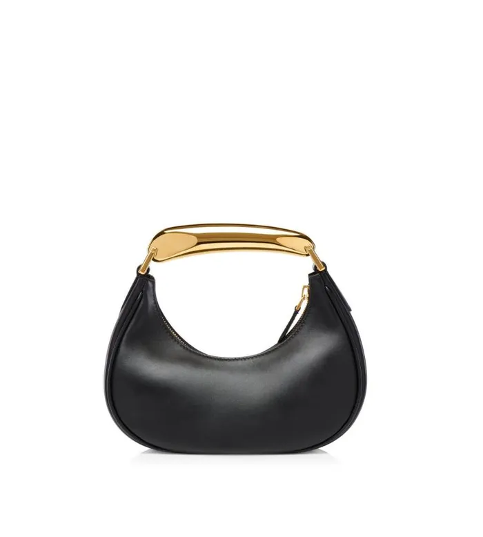 Women Cross Body Bags Tom Ford Leather Bianca Mini Hobo Black Women Cross Body Bags Tom Ford Leather Bianca Mini Hobo Black