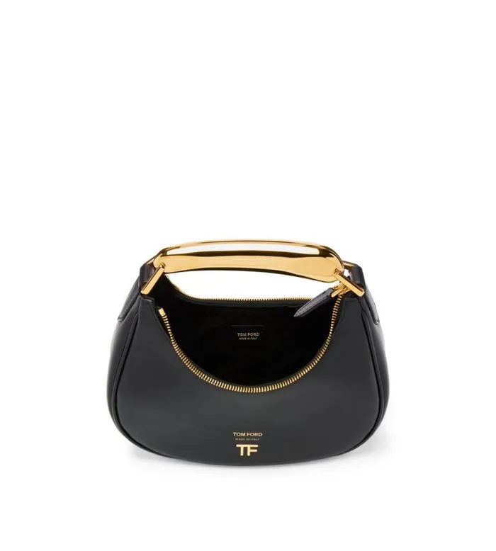 Women Cross Body Bags Tom Ford Leather Bianca Mini Hobo Black Women Cross Body Bags Tom Ford Leather Bianca Mini Hobo Black