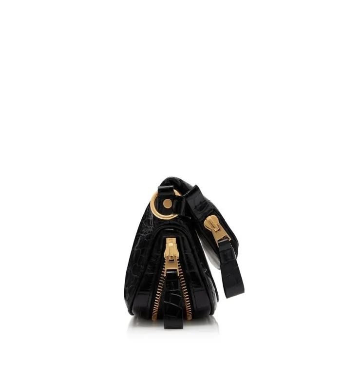 Women Cross Body Bags Tom Ford Shiny Stamped Crocodile Leather Jennifer Mini Bag Black Women Cross Body Bags Tom Ford Shiny Stamped Crocodile Leather Jennifer Mini Bag Black