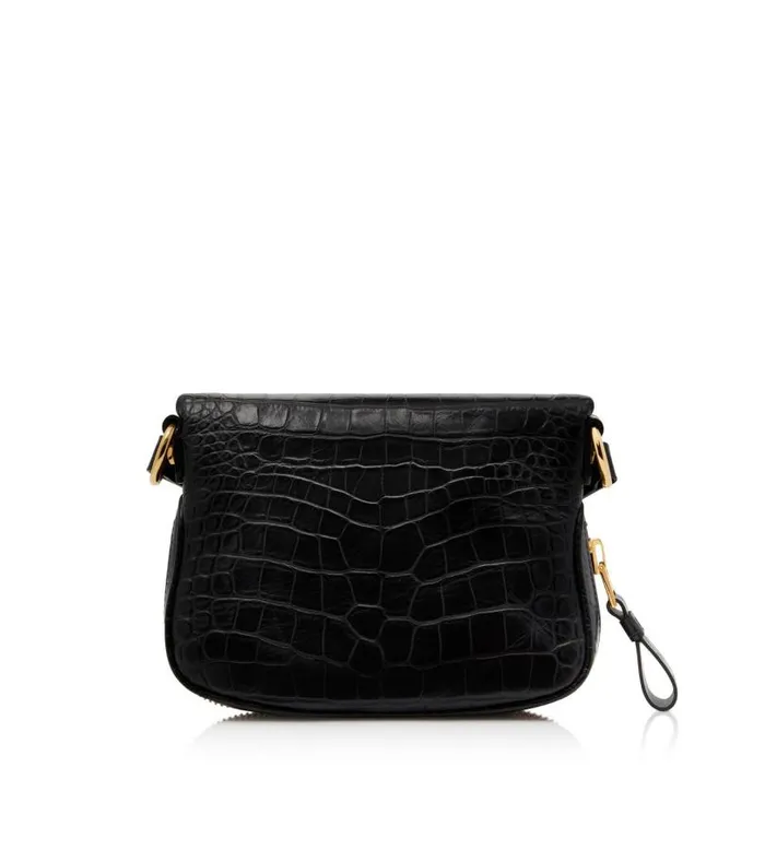 Women Cross Body Bags Tom Ford Shiny Stamped Crocodile Leather Jennifer Mini Bag Black Women Cross Body Bags Tom Ford Shiny Stamped Crocodile Leather Jennifer Mini Bag Black