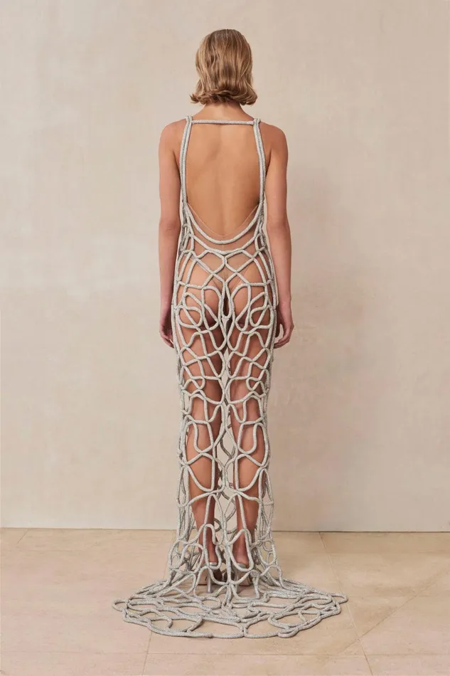 Women Cult Gaia Dresses ARYA RHINESTONE GOWN 8211 CLEAR