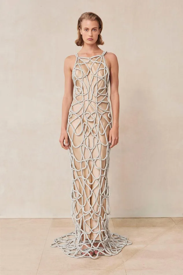 Women Cult Gaia Dresses ARYA RHINESTONE GOWN 8211 CLEAR
