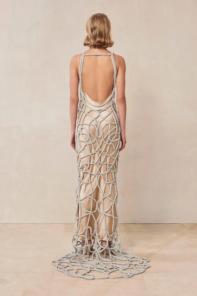 Women Cult Gaia Dresses ARYA RHINESTONE GOWN 8211 CLEAR