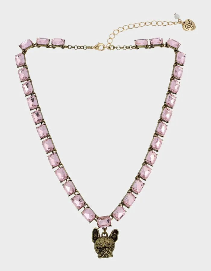 Women DEAR BETSEY FRENCHIE NECKLACE PINK Betsey Johnson