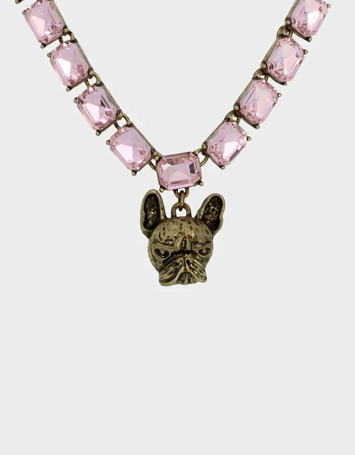 Women DEAR BETSEY FRENCHIE NECKLACE PINK Betsey Johnson