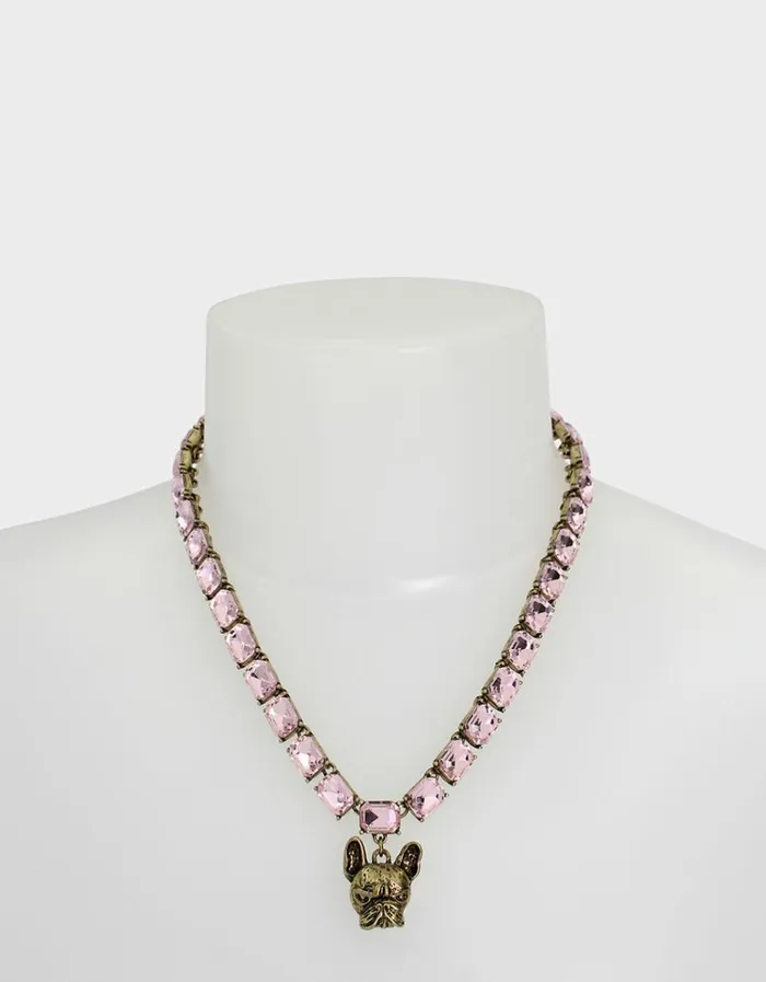 Women DEAR BETSEY FRENCHIE NECKLACE PINK Betsey Johnson