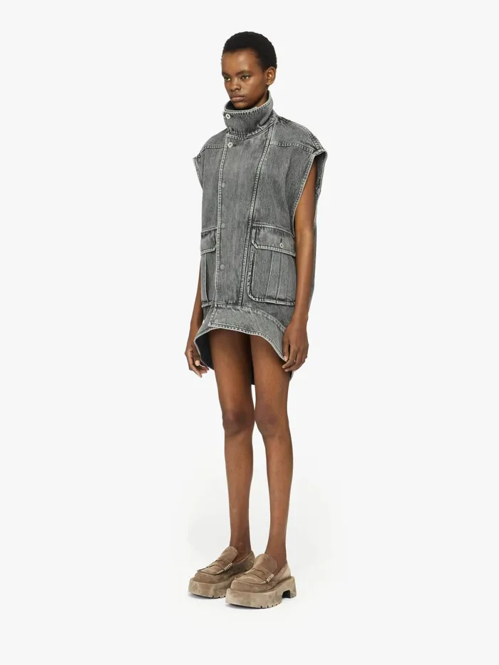 Women Denim JW Anderson OVERSIZED SLEEVELESS HIGH NECK JACKET Grey Women Denim JW Anderson OVERSIZED SLEEVELESS HIGH NECK JACKET Grey
