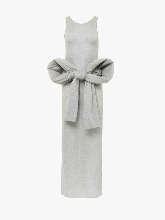 Women Dresses JW Anderson OVERSIZED BOW DRESS Light Grey