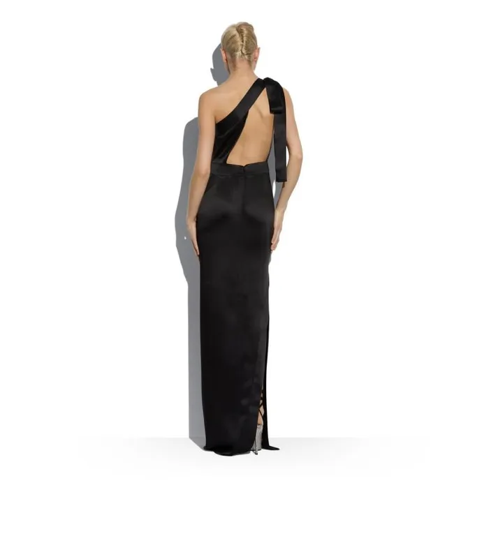 Women Dresses Tom Ford Fluid DoubleFaced Satin One Shoulder Dress Black Women Dresses Tom Ford Fluid DoubleFaced Satin One Shoulder Dress Black