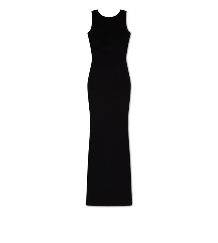 Women Dresses Tom Ford Loose Micro Costa Jersey Gown Black