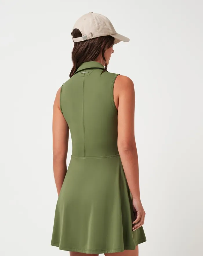 Women Dresses TravisMathew MOVEKNIT SLEEVELESS POLO DRESS 20 Clover