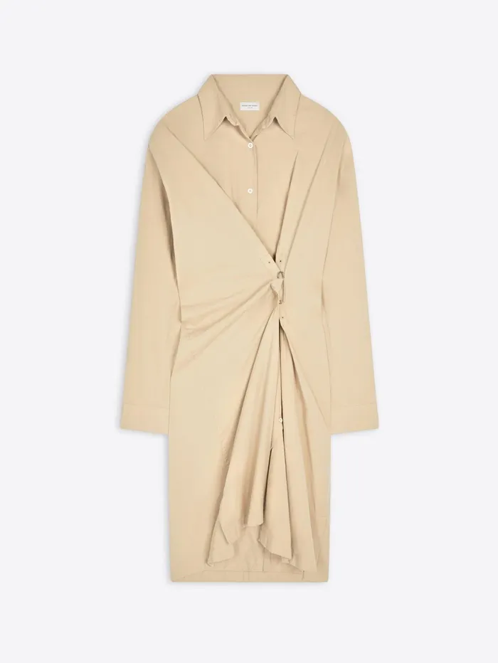 Women Dries Van Noten Dresses Draped Cotton Dress