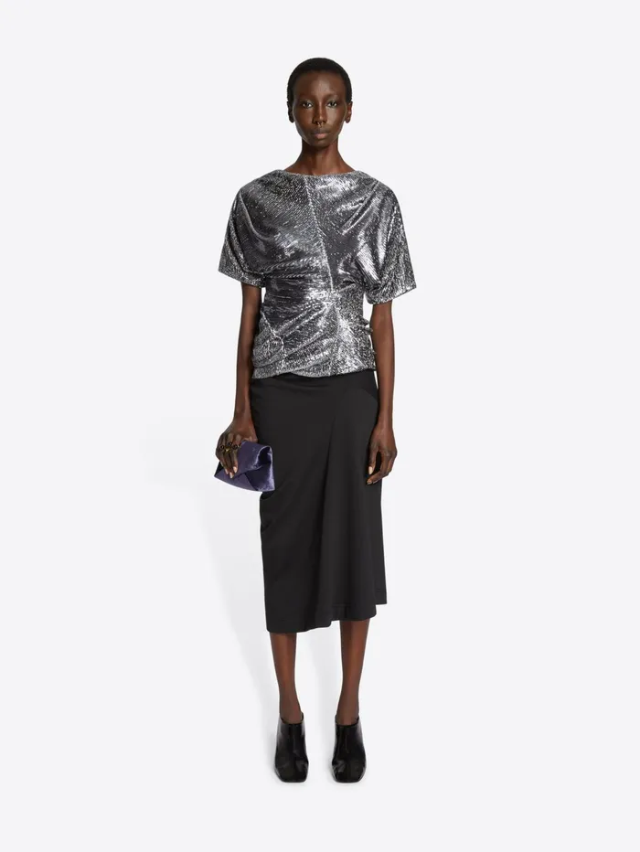 Women Dries Van Noten Skirts Draped Cotton Skirt