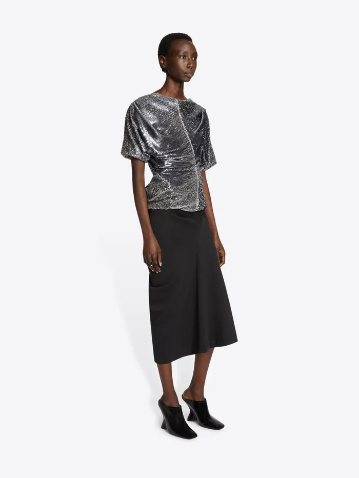 Women Dries Van Noten Skirts Draped Cotton Skirt