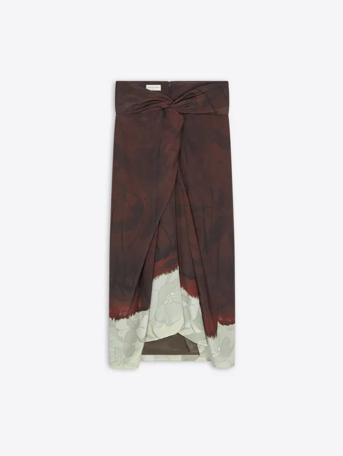 Women Dries Van Noten Skirts Draped Silk Skirt