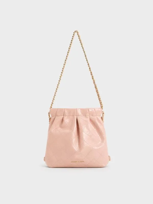 Women Duo ChainHandle TwoWay Backpack 8211 Pink CHARLES and KEITH Slouchy Bags Women Duo ChainHandle TwoWay Backpack 8211 Pink CHARLES and KEITH Slouchy Bags