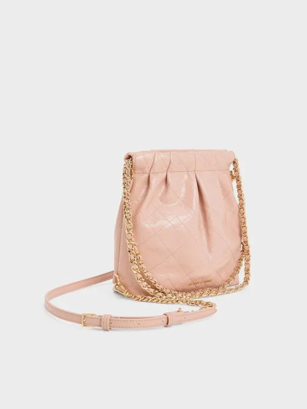 Women Duo ChainHandle TwoWay Backpack 8211 Pink CHARLES and KEITH Slouchy Bags
