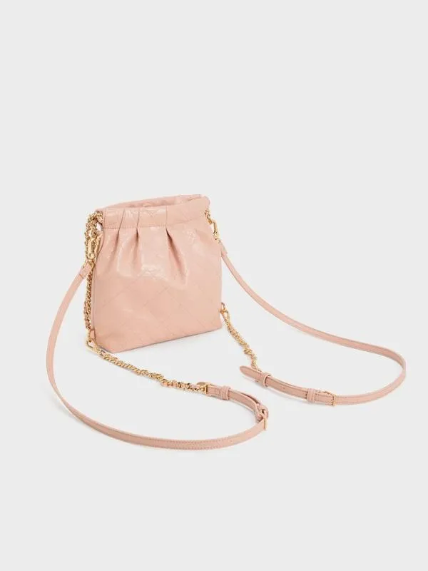Women Duo ChainHandle TwoWay Backpack 8211 Pink CHARLES and KEITH Slouchy Bags