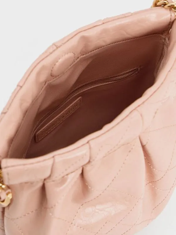 Women Duo ChainHandle TwoWay Backpack 8211 Pink CHARLES and KEITH Slouchy Bags