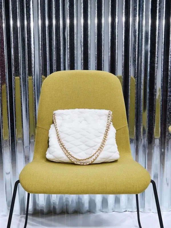 Women Duo Furry ChainHandle Hobo Bag 8211 White CHARLES and KEITH Hobo Bags