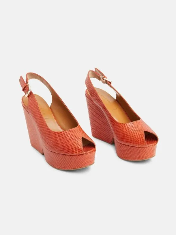 Women DYLAN Snakeeffect Spice Clergerie Wedges