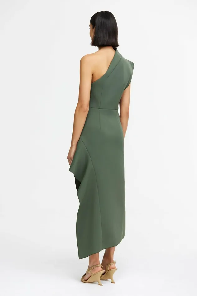 Women EDDINGTON MIDI DRESS Deep Olive Acler Midi Dresses