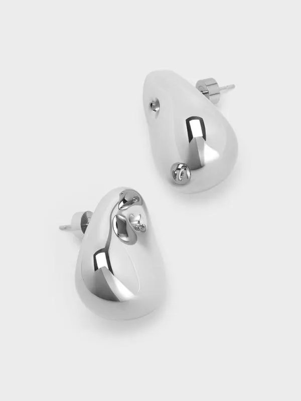 Women Eimear Teardrop Stud Earrings 8211 Silver CHARLES and KEITH Earrings Women Eimear Teardrop Stud Earrings 8211 Silver CHARLES and KEITH Earrings