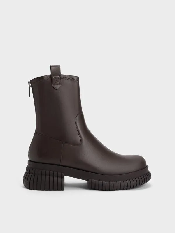 Women Elise Cowboy Platform Ankle Boots 8211 Dark Brown CHARLES and KEITH Boots Women Elise Cowboy Platform Ankle Boots 8211 Dark Brown CHARLES and KEITH Boots