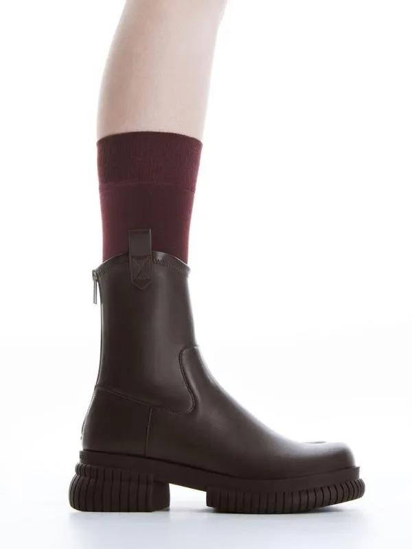 Women Elise Cowboy Platform Ankle Boots 8211 Dark Brown CHARLES and KEITH Boots