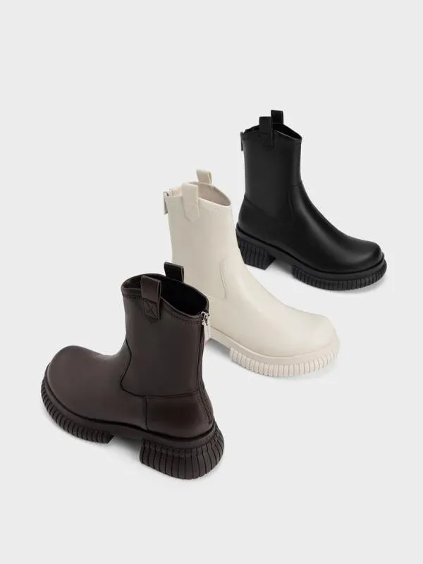 Women Elise Cowboy Platform Ankle Boots 8211 Dark Brown CHARLES and KEITH Boots