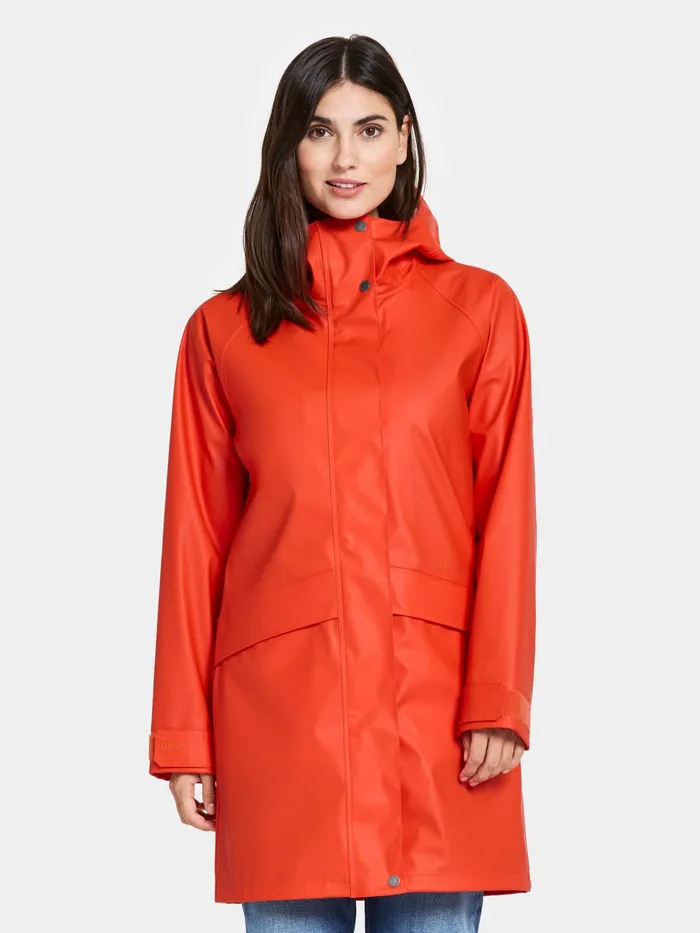 Women Elly Parka Galon Tangerine Red Didriksons Spring Jackets