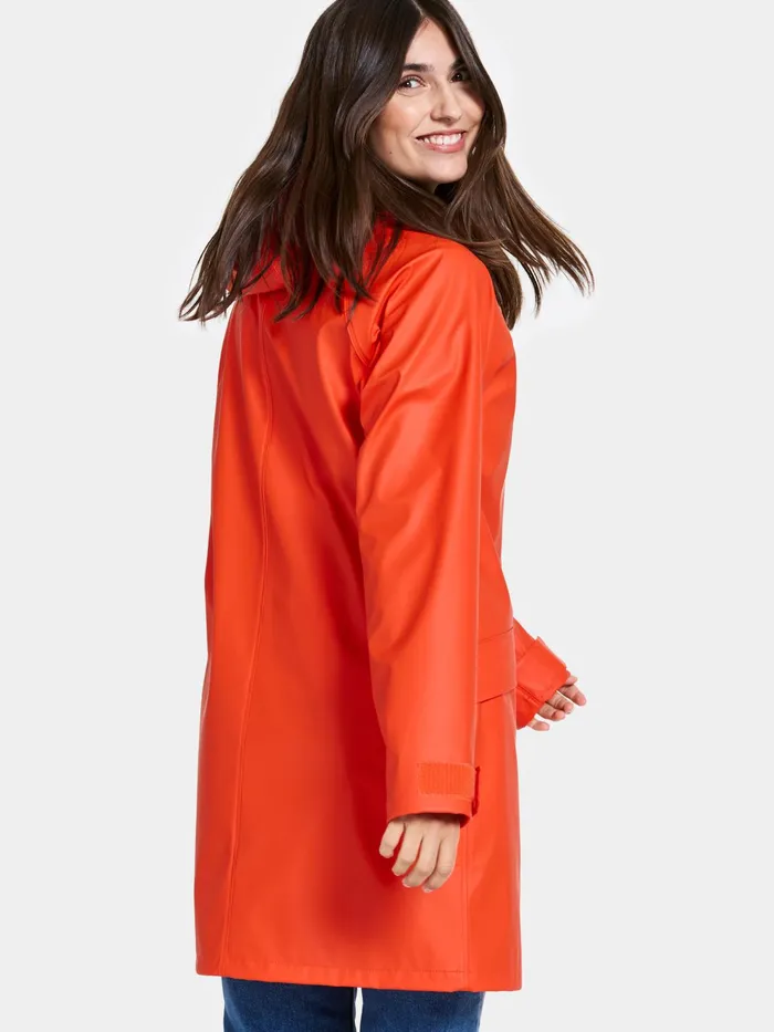 Women Elly Parka Galon Tangerine Red Didriksons Spring Jackets