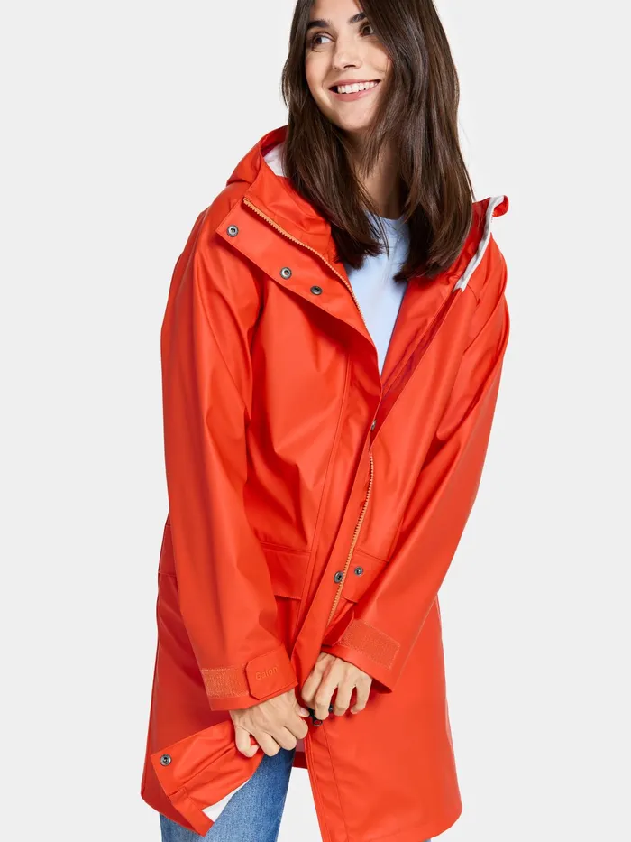 Women Elly Parka Galon Tangerine Red Didriksons Spring Jackets