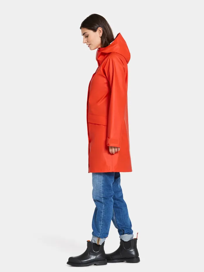 Women Elly Parka Galon Tangerine Red Didriksons Spring Jackets