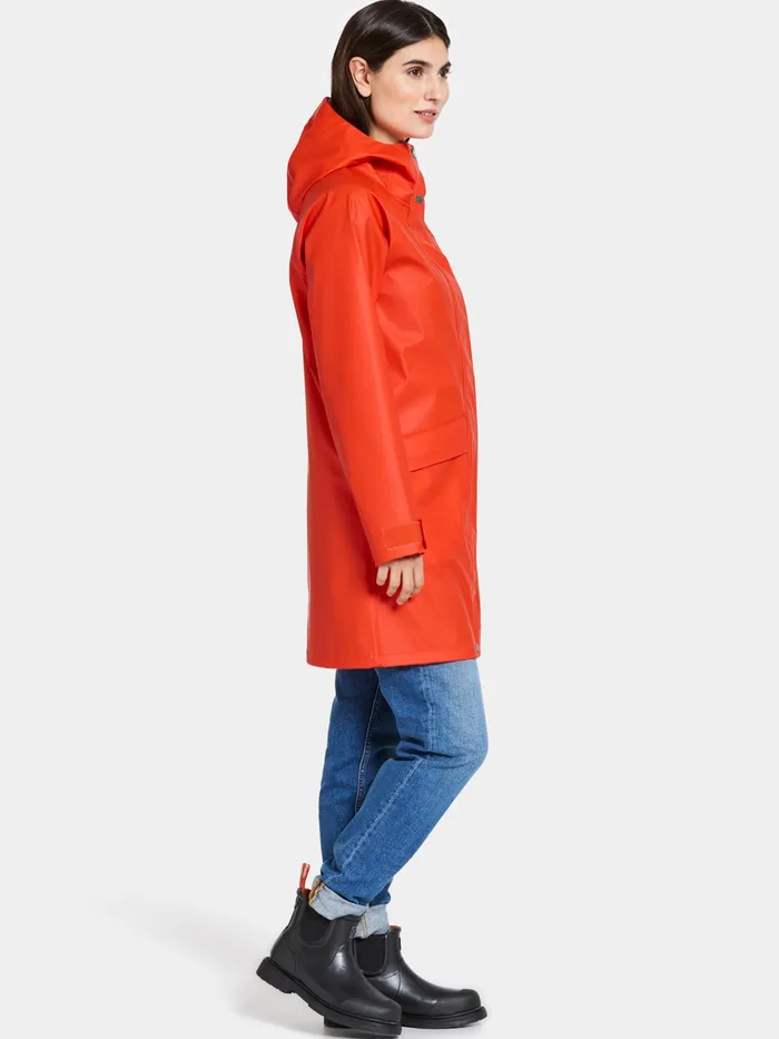 Women Elly Parka Galon Tangerine Red Didriksons Spring Jackets