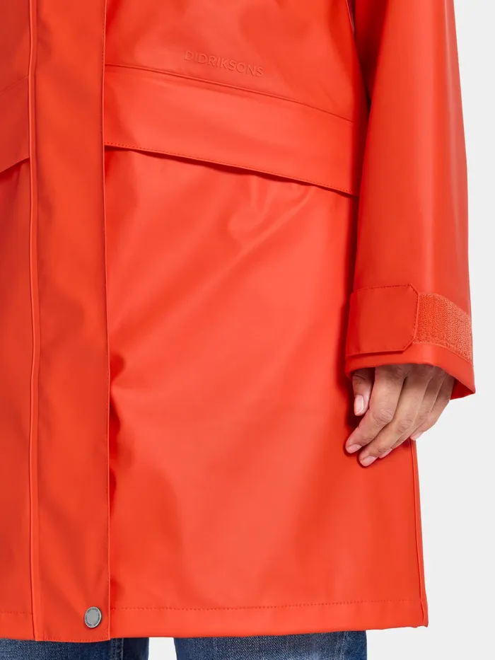 Women Elly Parka Galon Tangerine Red Didriksons Spring Jackets